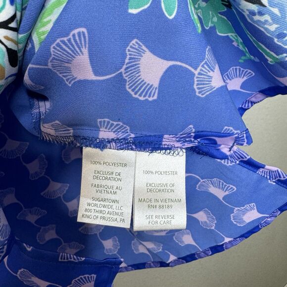 Lilly Pulitzer PJ WOVEN TOP Blue Grotto Fan Favorite Engineered Small - Picture 4 of 5